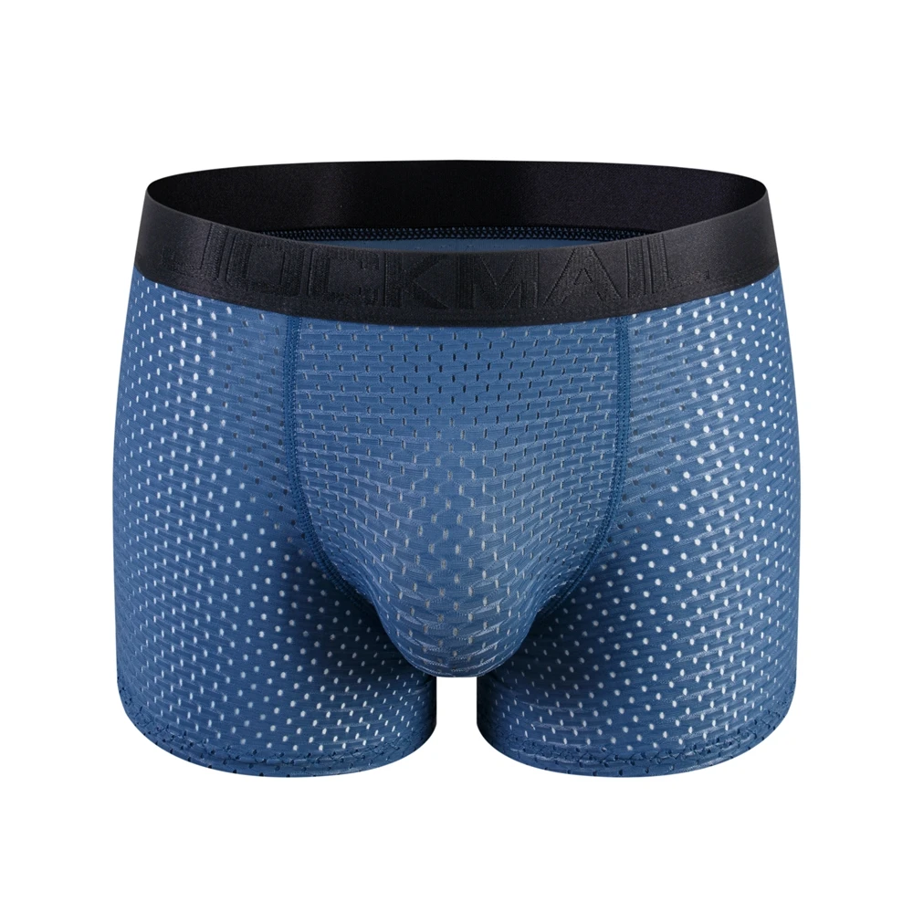 Men's Sexy Fashion Ice Mesh Breathable Butt Lift Boxer Briefs Underwear Padded Underwear Boxer with Hip Pad Buttocks Boxer Trunk