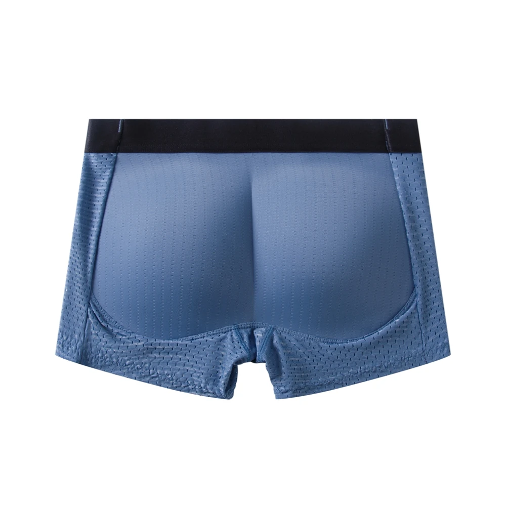 Men's Sexy Fashion Ice Mesh Breathable Butt Lift Boxer Briefs Underwear Padded Underwear Boxer with Hip Pad Buttocks Boxer Trunk