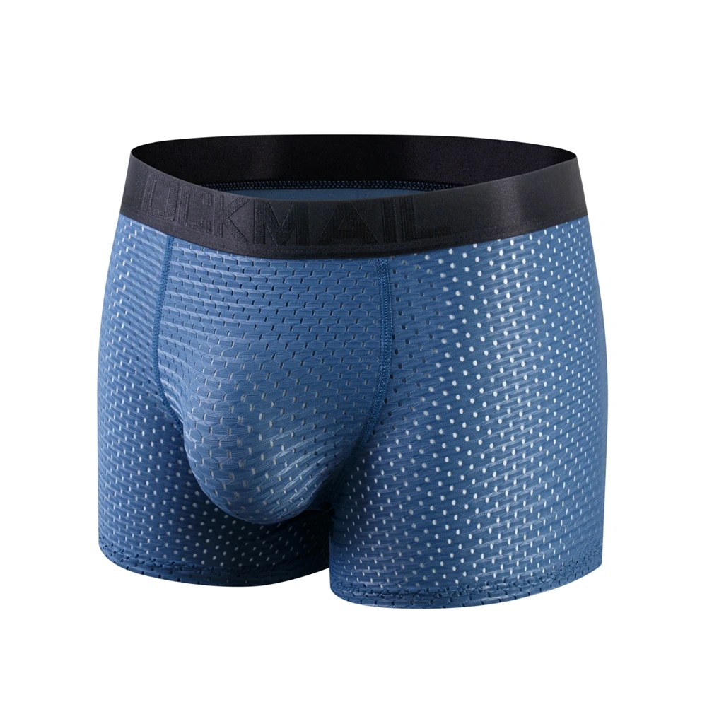 Men's Sexy Fashion Ice Mesh Breathable Butt Lift Boxer Briefs Underwear Padded Underwear Boxer with Hip Pad Buttocks Boxer Trunk