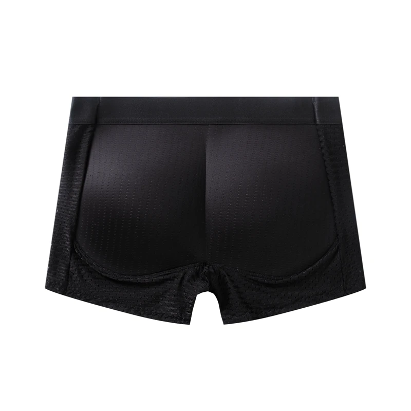 Men's Sexy Fashion Ice Mesh Breathable Butt Lift Boxer Briefs Underwear Padded Underwear Boxer with Hip Pad Buttocks Boxer Trunk