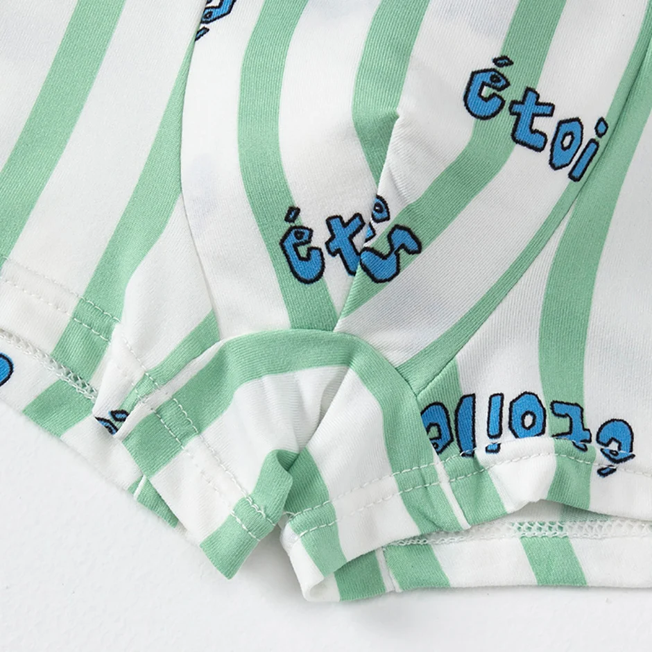 4 Pcs Boy Fun Printed Cute Underwear Simple Student Comfortable Shorts Loose Breathable Multicolor Mix And Match Children Boxes