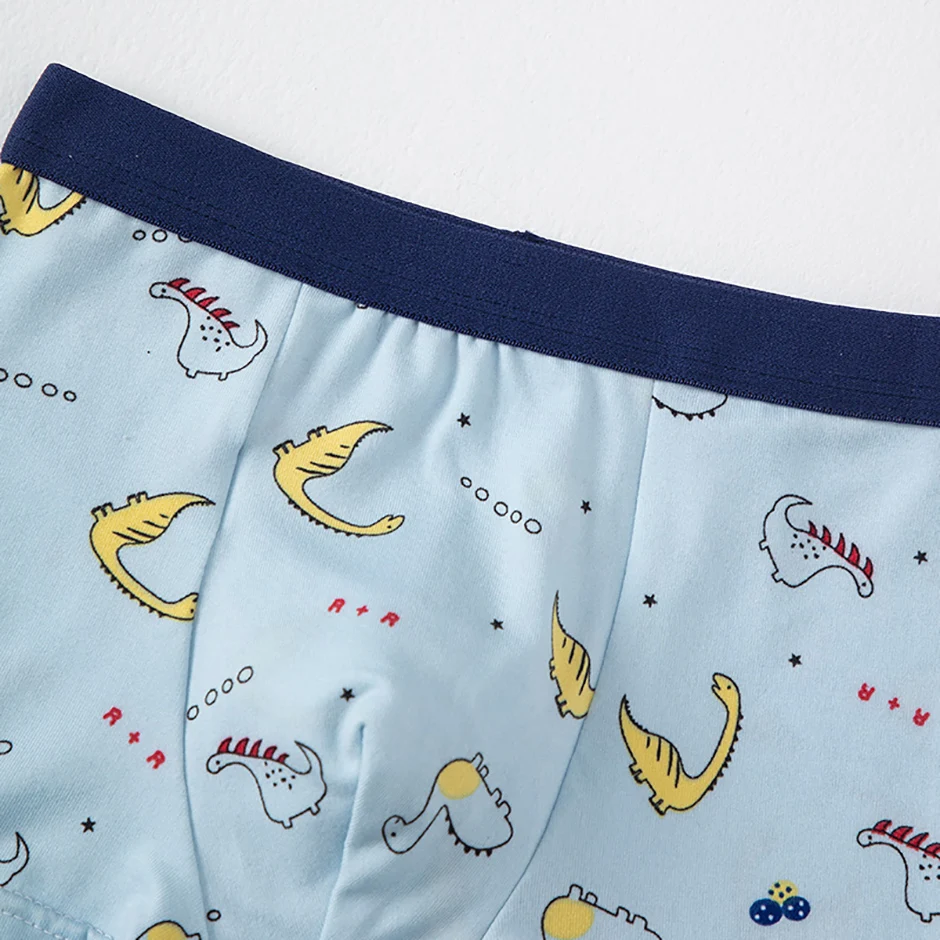 4 Pcs Boy Fun Printed Cute Underwear Simple Student Comfortable Shorts Loose Breathable Multicolor Mix And Match Children Boxes