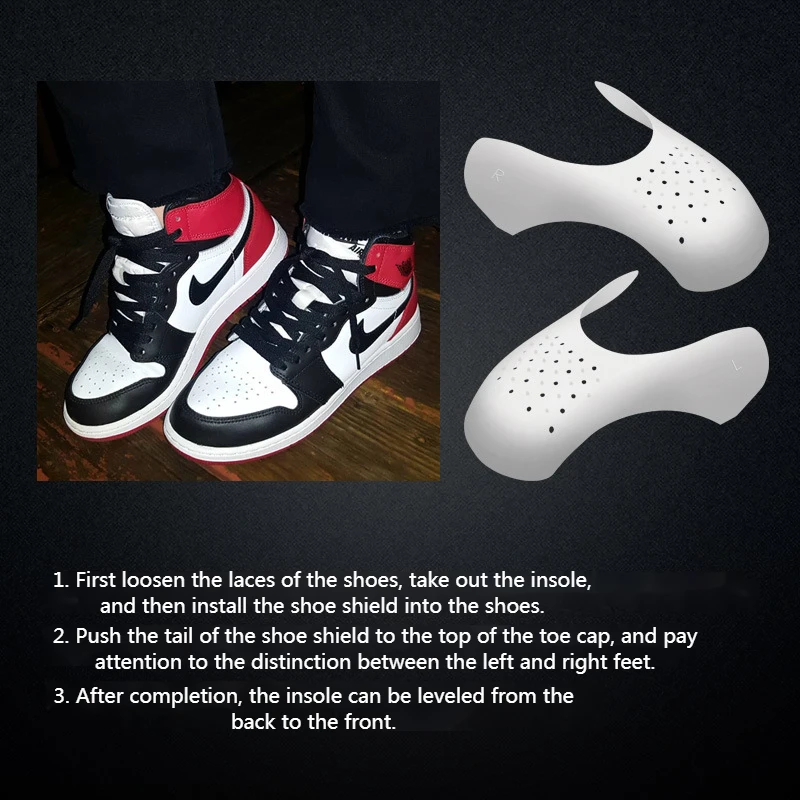 Shoe Crease Protectors Anti-wrinkle Lightweight Shoe Shield Inserts Protector for Sneakers Crack Toe Cap Support Shoes Stretcher