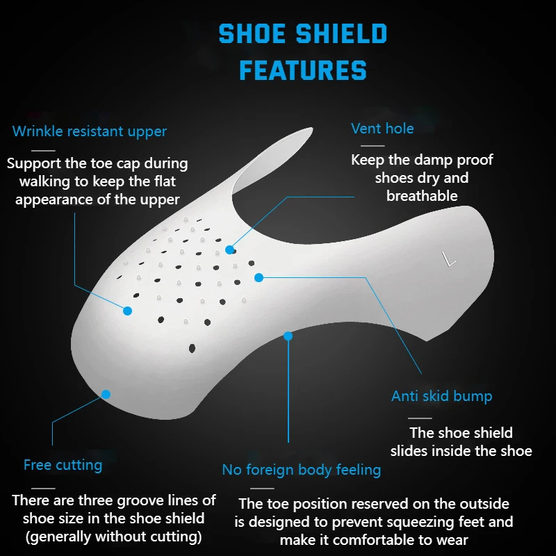 Shoe Crease Protectors Anti-wrinkle Lightweight Shoe Shield Inserts Protector for Sneakers Crack Toe Cap Support Shoes Stretcher