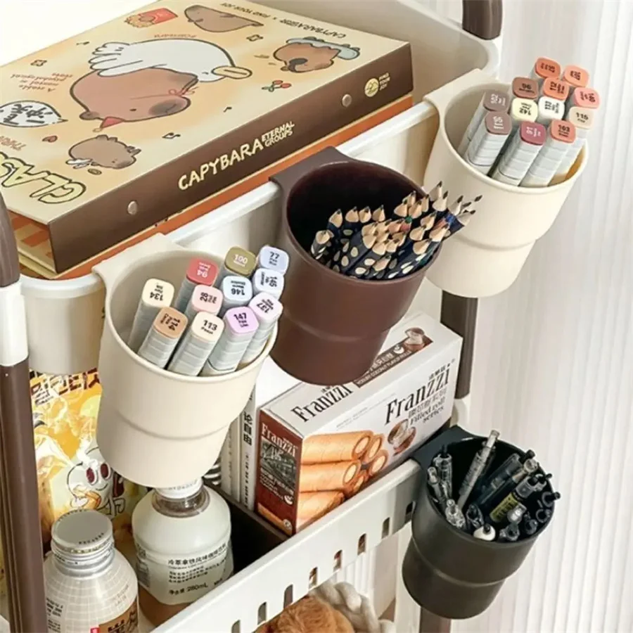Plastic Hanging Pen Pencil Holder Portable Stationery Organizer Large Capacity Storage Box Multifunctional Cup Holder