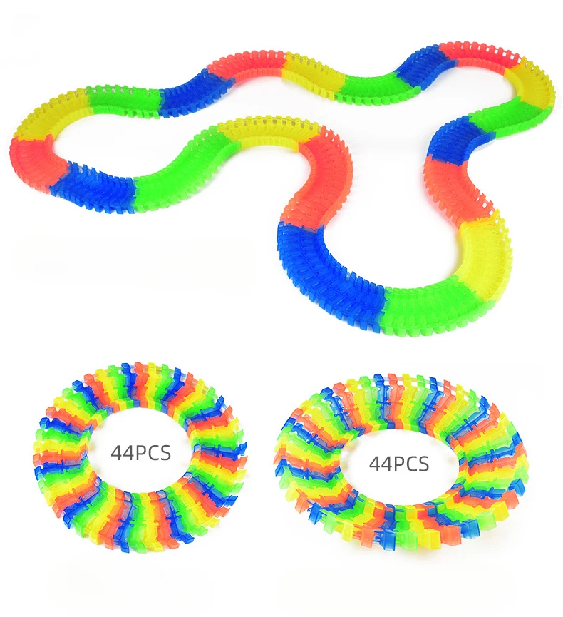 Children's Free Assembly Graphics Diy Electric Light Car Night Light Track Tunnel Overpass Intersection Accessories Toys