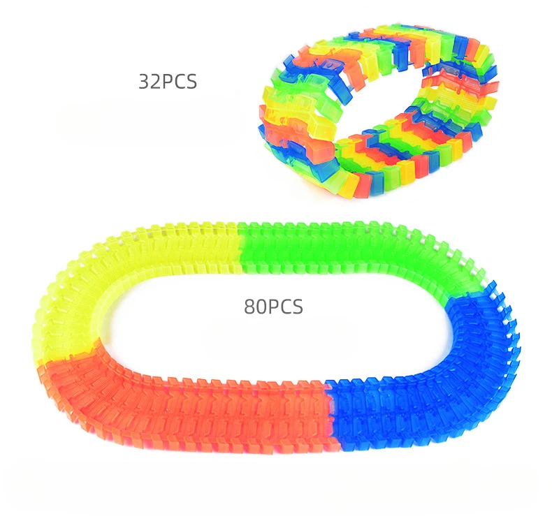 Children's Free Assembly Graphics Diy Electric Light Car Night Light Track Tunnel Overpass Intersection Accessories Toys