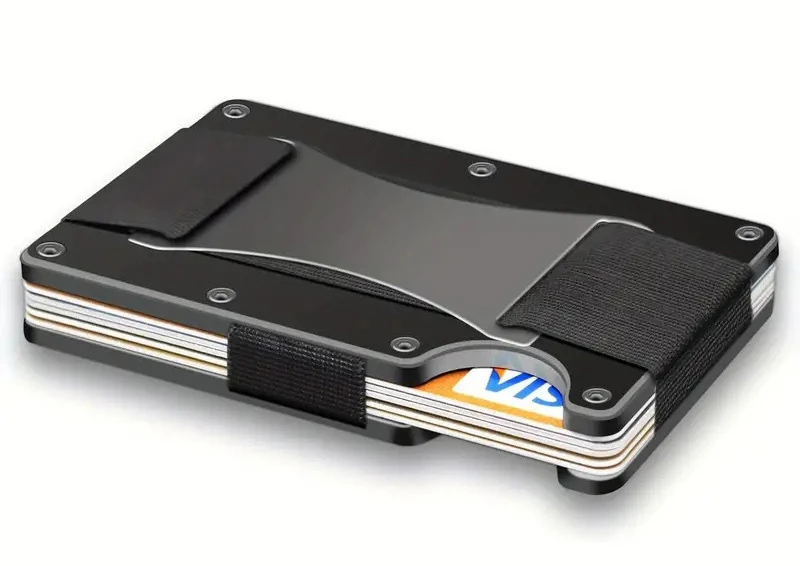 New Slim Fashion RFID Protection Card Holder Men Women Aluminum Wallet Elasticity Back Pouch ID Credit Case Unisex Travel Purse