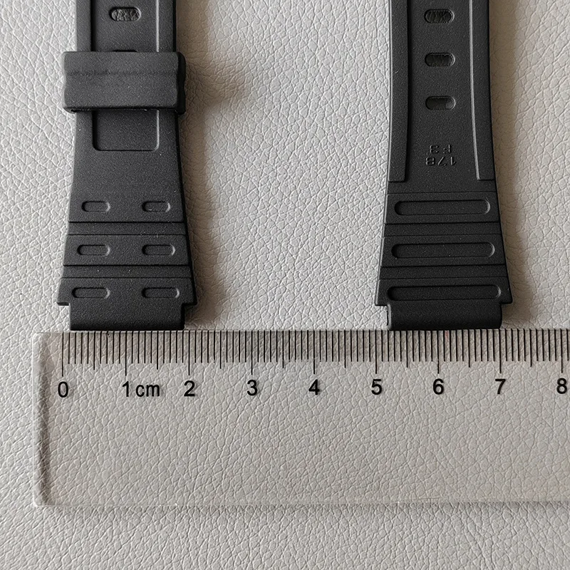 For Casio W-59 W-64 W-85 JC-30 Watch Strap 18mm PU Watchband Resin Wristband Replace Accessories Bracelet Men Women With Tool