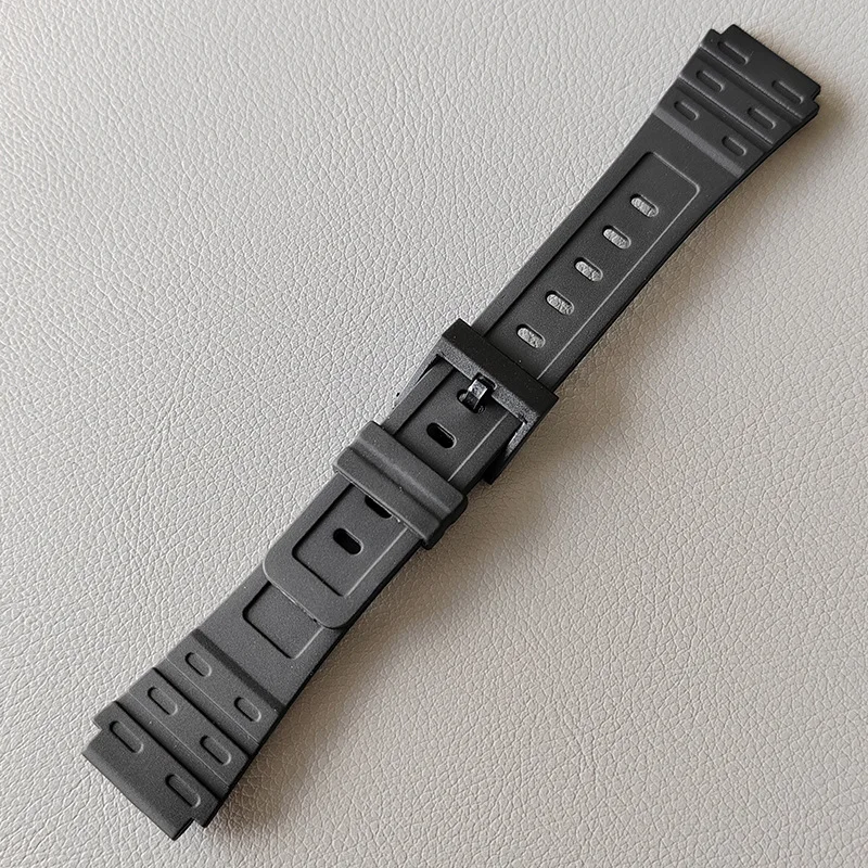 For Casio W-59 W-64 W-85 JC-30 Watch Strap 18mm PU Watchband Resin Wristband Replace Accessories Bracelet Men Women With Tool