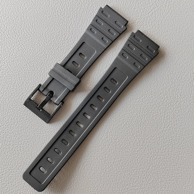 For Casio W-59 W-64 W-85 JC-30 Watch Strap 18mm PU Watchband Resin Wristband Replace Accessories Bracelet Men Women With Tool