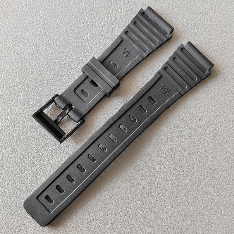 For Casio W-59 W-64 W-85 JC-30 Watch Strap 18mm PU Watchband Resin Wristband Replace Accessories Bracelet Men Women With Tool