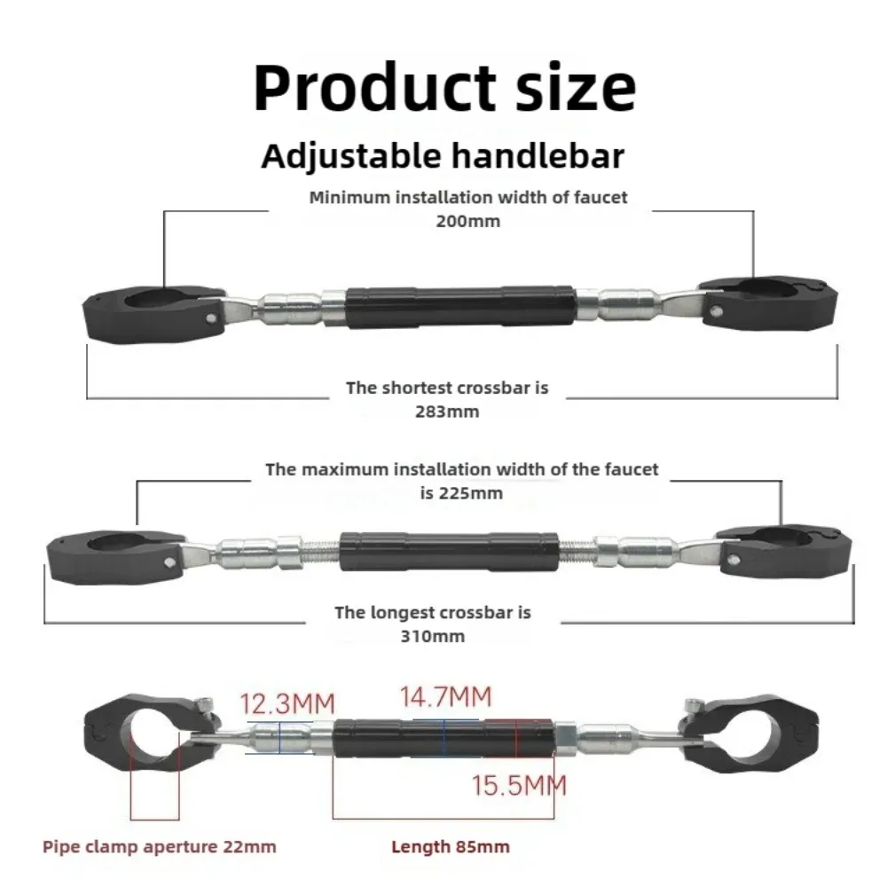 22mm Motorcycle Handlebar Handle Grip Adjustable Crossbar Balance Bracket Steering Wheel Reinforce Replacement Rod Expansion