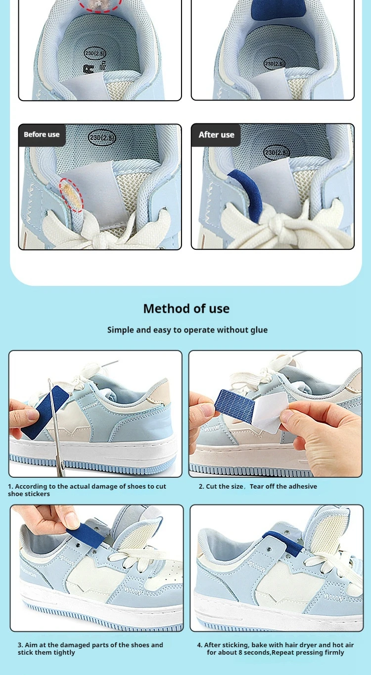 6pcs Sports Shoe Patches Shoes Damaged Side Edges Inner lining Sticker Shoe Heel Wear Repair Patch Foot Care products