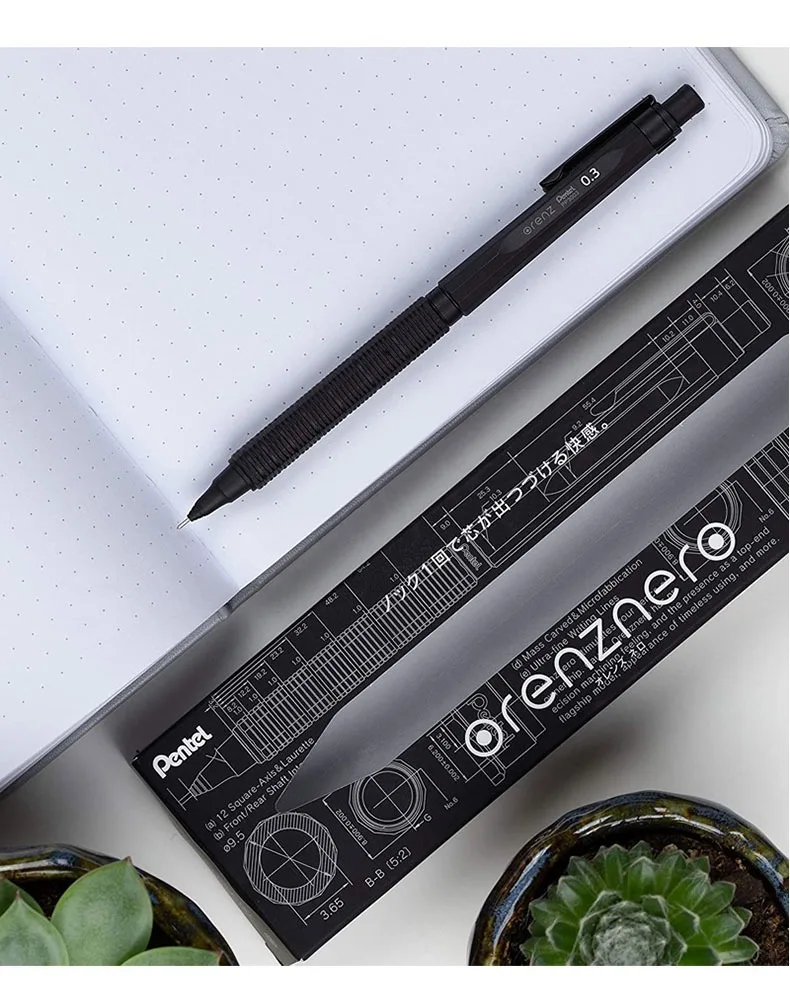 Pentel Orenznero Metal Automatic Pencil 0.5/0.3/0.2mm Continuous RefillTelescopic Tip Oreo lapiseira profissional art supplies