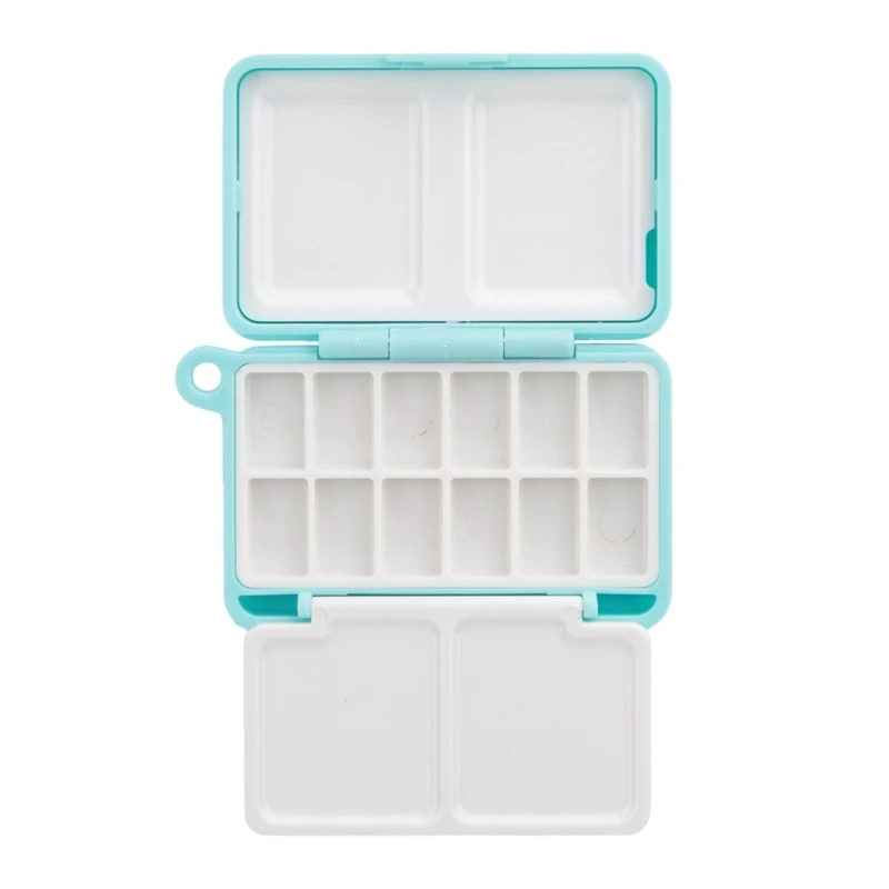 Portable Travel Watercolor Plastic Painting Box with Palette Half Pan Mini Paint Storage Case for Art Supplies
