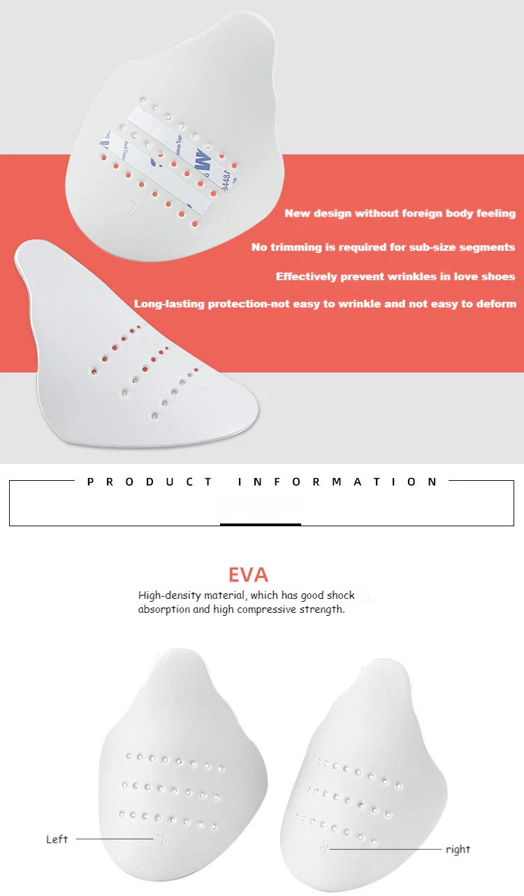 4/2Pcs Anti Wrinkle EVA Shoe Shield Sneaker Anti Crease Support Shield Toe Cap Sturdy Holder Shoes Toe Anti Foot Squeezing Care