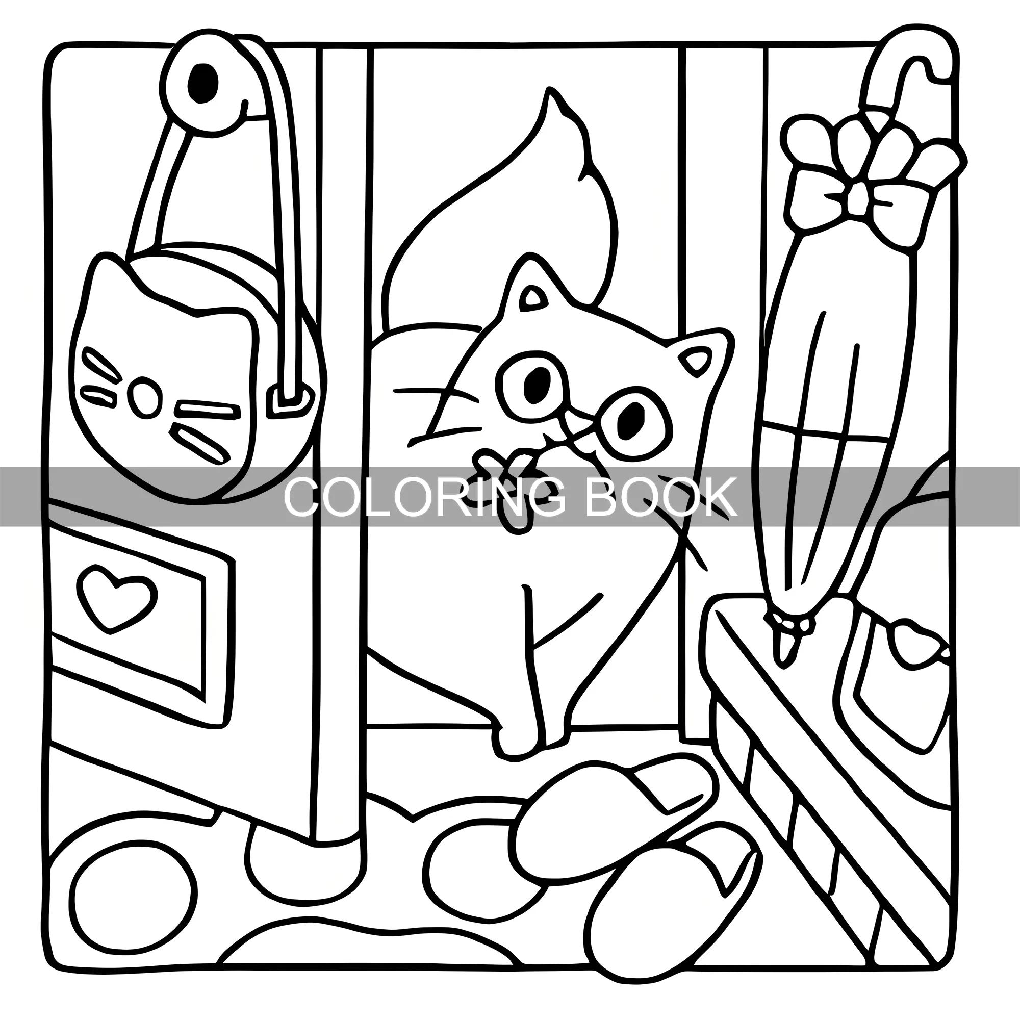 Coloring Book for Relaxation: 24-Page Picture Book of Adorable Cats and Heartwarming Family Life - Perfect Easter