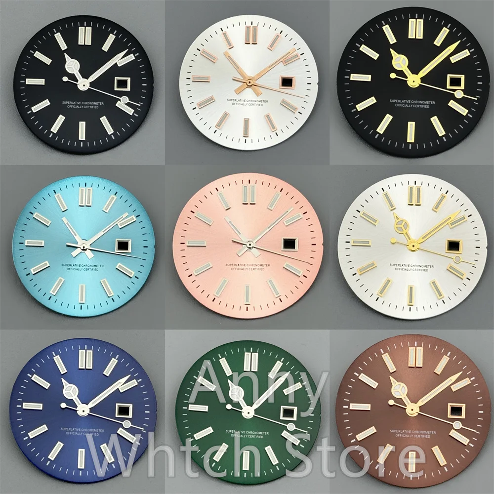 NH05 24.5mm Women Watch Dial Hand Set White Green Red Sky Biue Pink Gold Rose Gold Dial Fit NH05 Movement For Lady Watch