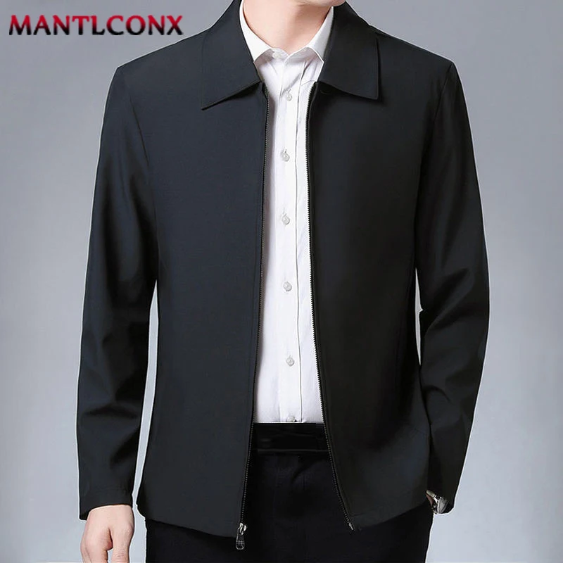 Spring Autumn Men's Jacket Thin Casual Business Jacket Men Office Dress Coat Man Social Jackets for Men Outerwear Black M-XXXL