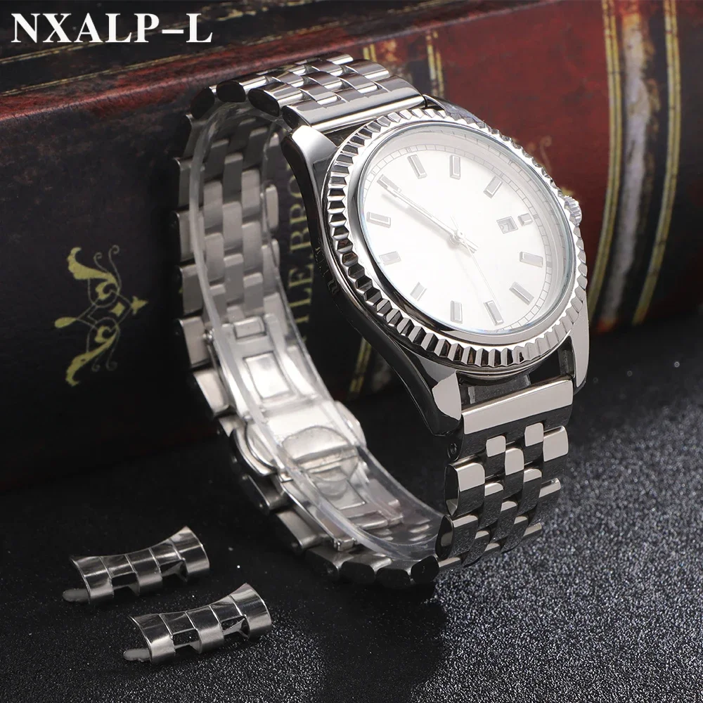 Solid Stainless Steel Strap 18mm 20mm 22mm Watch Band Curved/Flat End Wristband for Tissot for Longines for Seiko for Citizen