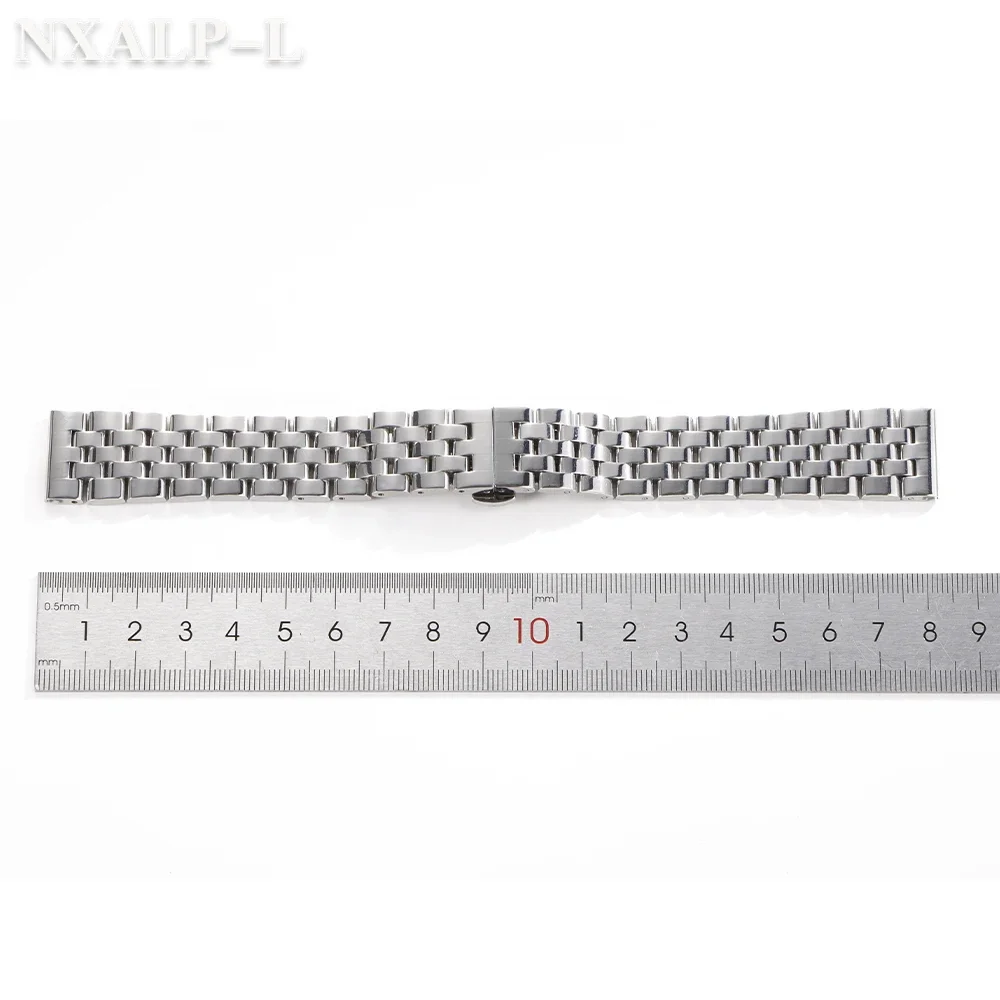 Solid Stainless Steel Strap 18mm 20mm 22mm Watch Band Curved/Flat End Wristband for Tissot for Longines for Seiko for Citizen