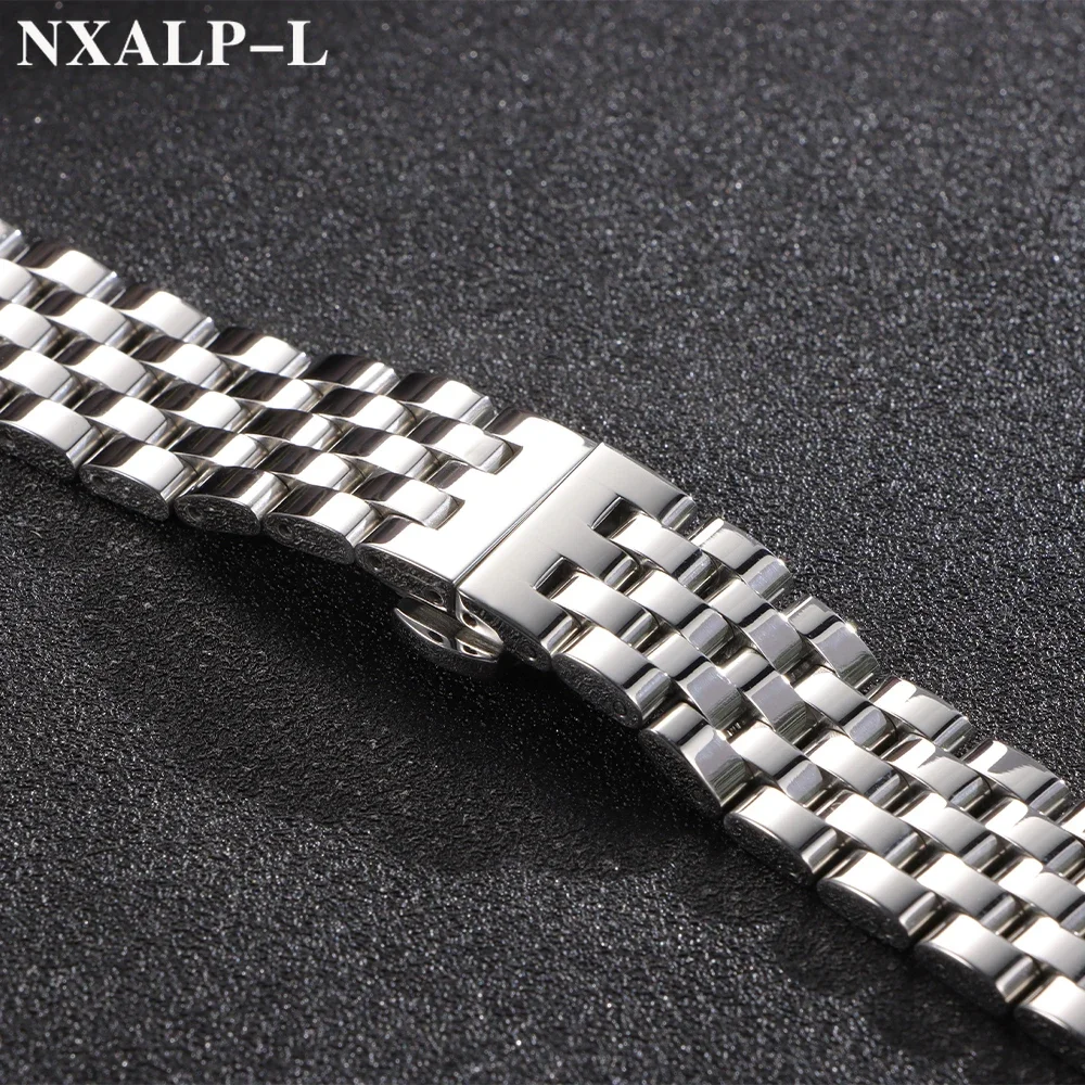 Solid Stainless Steel Strap 18mm 20mm 22mm Watch Band Curved/Flat End Wristband for Tissot for Longines for Seiko for Citizen