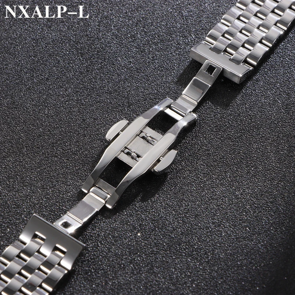 Solid Stainless Steel Strap 18mm 20mm 22mm Watch Band Curved/Flat End Wristband for Tissot for Longines for Seiko for Citizen