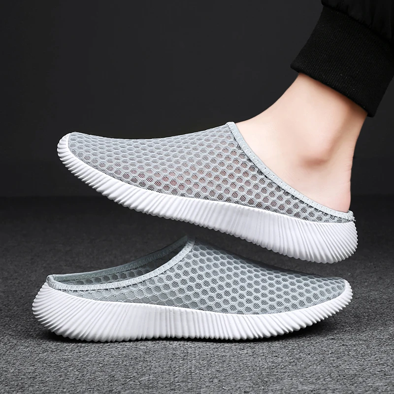 Summer Women's Shoes Half Slippers Slides Mesh Shoes Unisex Women Indoor Outdoor Fashion Lightweight Breathable Tennis