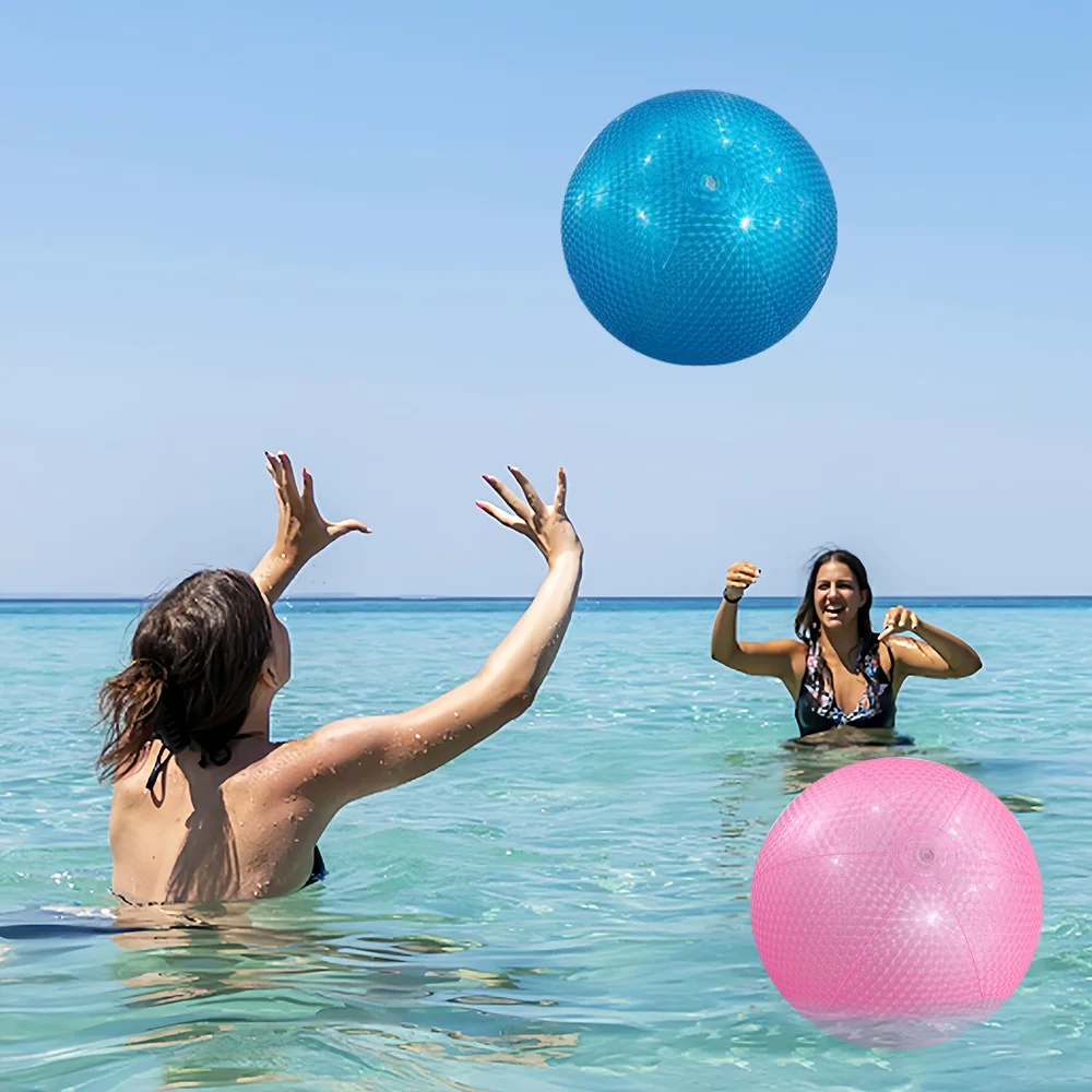 1pc Colorful Pearl Beach Ball Inflatable Beach Ball, Suitable For Beach Pool Party Games