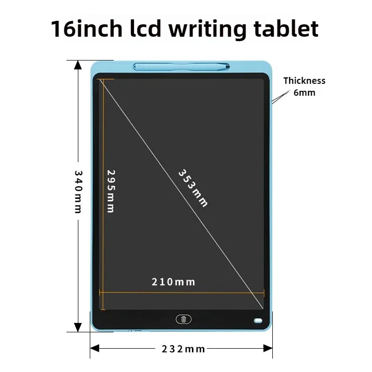 16/20inch LCD Drawing Board Writing Tablet Montessori Learning Educational Toys Kids Large Graffiti Magic Handwriting Blackboard