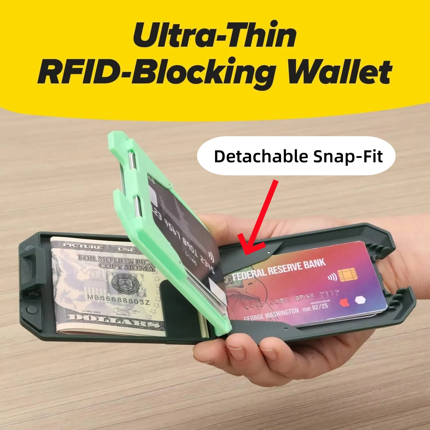 Wallets 4 RFID Blocking Wallet for Men with Removable Money Clip - Slim, Secure and Crush Resistant