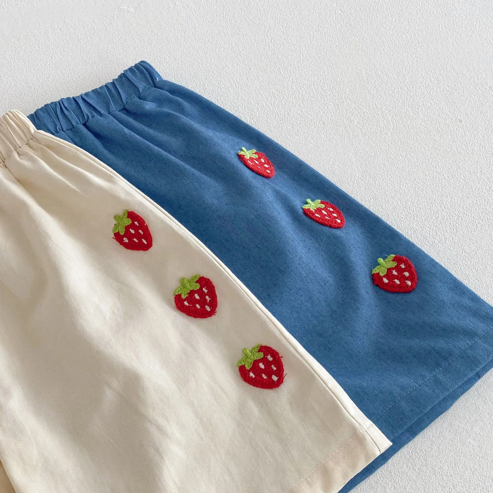 MILANCEl 2025 Summer Kids Clothing Set Strawberry Vest And Wide Leg Pants 2 Pcs Girls Suit Girls Clothes Suit