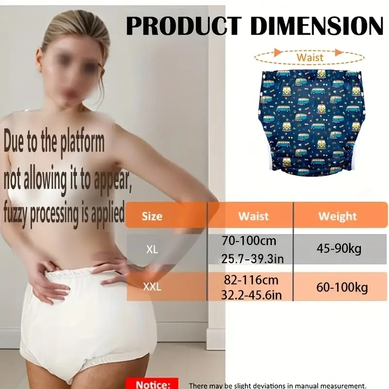 Breathable Adult Cloth Diaper Waterproof Old Man's Diaper Pants Reusable Diapers Trouser Pocket Anti-leak Breathable Nappy Pads