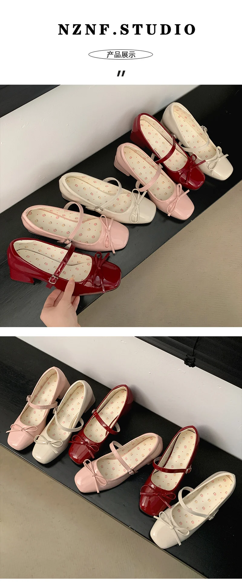 Patent Leather Women Mary Jane Shoes Fashion Shallow Butterfly-knot Shoes Spring Autumn Wedding Party Shoes