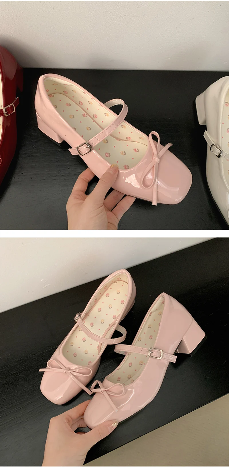 Patent Leather Women Mary Jane Shoes Fashion Shallow Butterfly-knot Shoes Spring Autumn Wedding Party Shoes