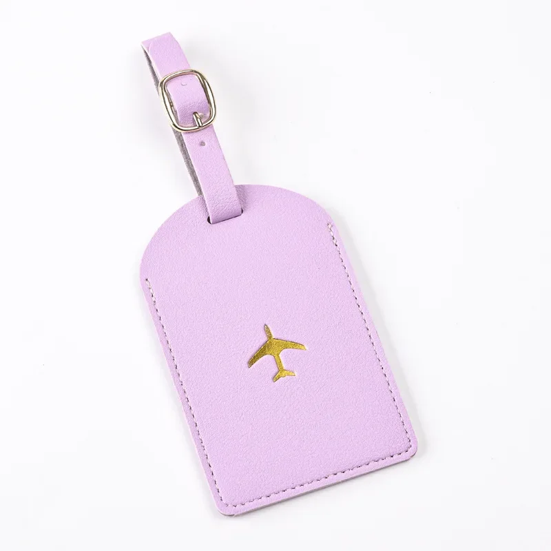 1pc Thicken PU Hot Stamping Aircraft Boarding Pass Luggage Tag Suitcase Name Label Travel Tags Luggage Tags Travel Accessories