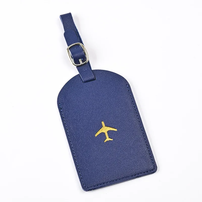 1pc Thicken PU Hot Stamping Aircraft Boarding Pass Luggage Tag Suitcase Name Label Travel Tags Luggage Tags Travel Accessories