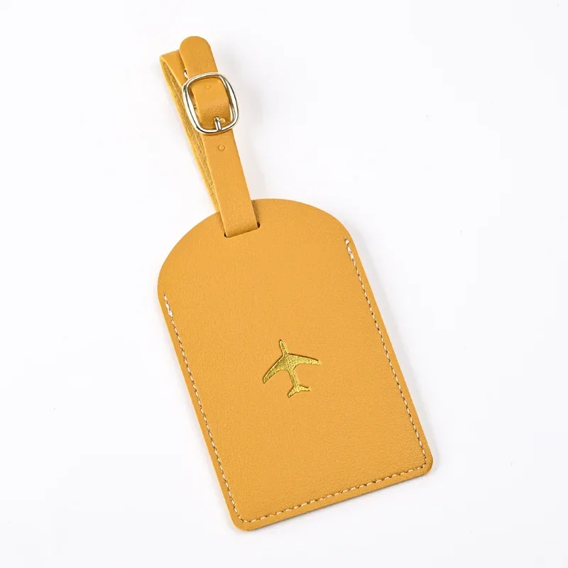 1pc Thicken PU Hot Stamping Aircraft Boarding Pass Luggage Tag Suitcase Name Label Travel Tags Luggage Tags Travel Accessories