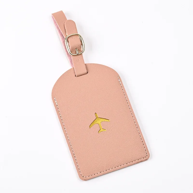 1pc Thicken PU Hot Stamping Aircraft Boarding Pass Luggage Tag Suitcase Name Label Travel Tags Luggage Tags Travel Accessories