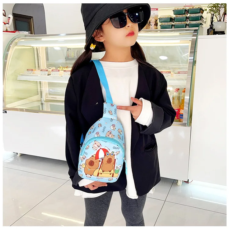 Cute Capybara Shoulder Bag Mini Storage Bag Cartoon Chest Bag Home Decoration Messenger Bag Coin Purse for Kids