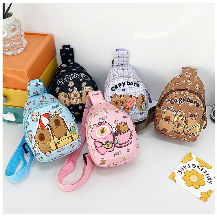 Cute Capybara Shoulder Bag Mini Storage Bag Cartoon Chest Bag Home Decoration Messenger Bag Coin Purse for Kids