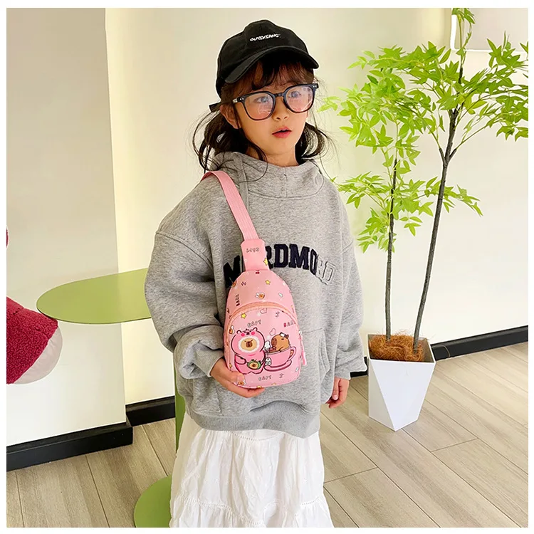 Cute Capybara Shoulder Bag Mini Storage Bag Cartoon Chest Bag Home Decoration Messenger Bag Coin Purse for Kids