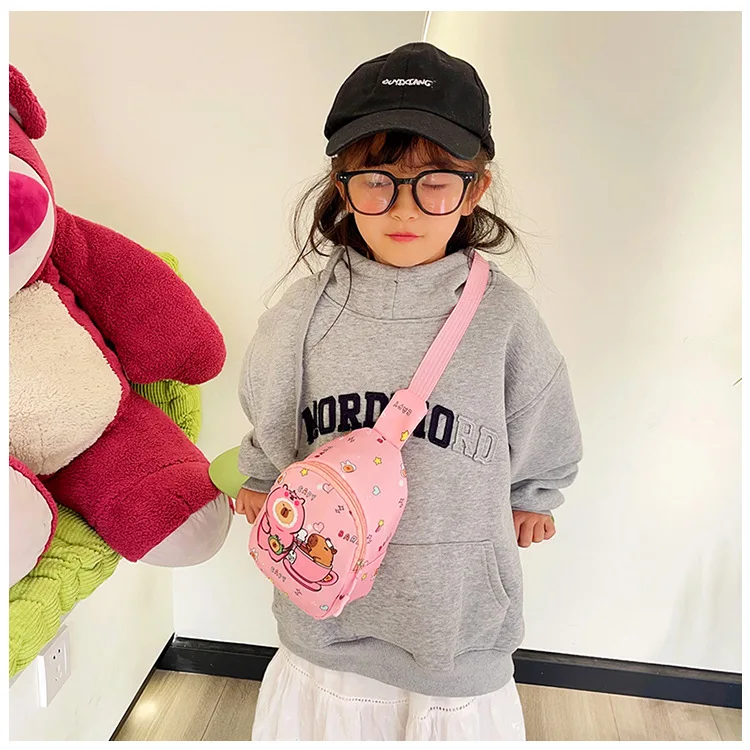 Cute Capybara Shoulder Bag Mini Storage Bag Cartoon Chest Bag Home Decoration Messenger Bag Coin Purse for Kids