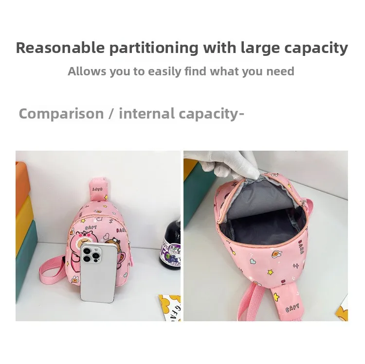 Cute Capybara Shoulder Bag Mini Storage Bag Cartoon Chest Bag Home Decoration Messenger Bag Coin Purse for Kids