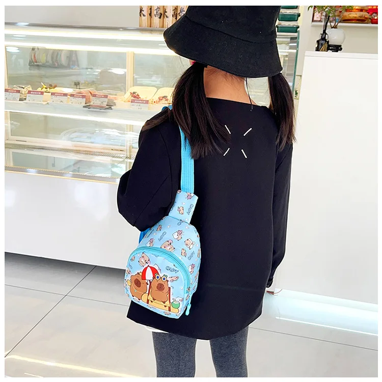 Cute Capybara Shoulder Bag Mini Storage Bag Cartoon Chest Bag Home Decoration Messenger Bag Coin Purse for Kids