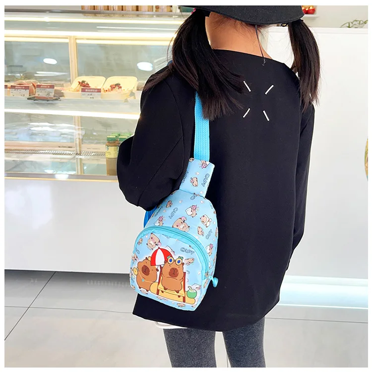 Cute Capybara Shoulder Bag Mini Storage Bag Cartoon Chest Bag Home Decoration Messenger Bag Coin Purse for Kids