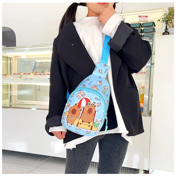 Cute Capybara Shoulder Bag Mini Storage Bag Cartoon Chest Bag Home Decoration Messenger Bag Coin Purse for Kids