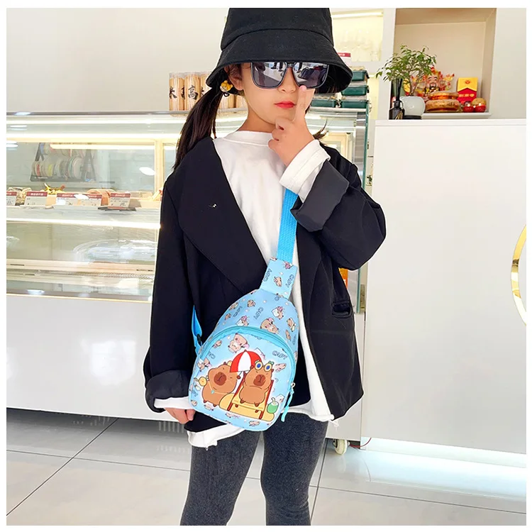 Cute Capybara Shoulder Bag Mini Storage Bag Cartoon Chest Bag Home Decoration Messenger Bag Coin Purse for Kids