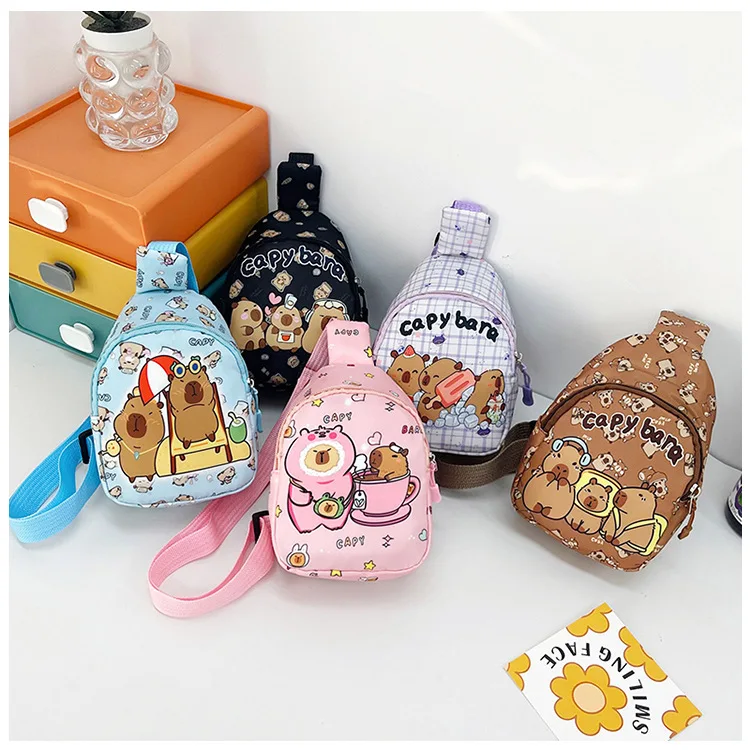 Cute Capybara Shoulder Bag Mini Storage Bag Cartoon Chest Bag Home Decoration Messenger Bag Coin Purse for Kids